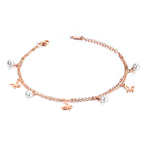 Anklet Pearl Butterfly (7043385491619)